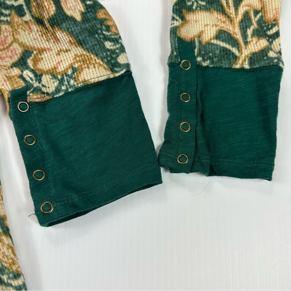 Anthropologie Pilcro Sz L Tee Ling Sleeves Waffle Henley Top NWT - Picture 17 of 17